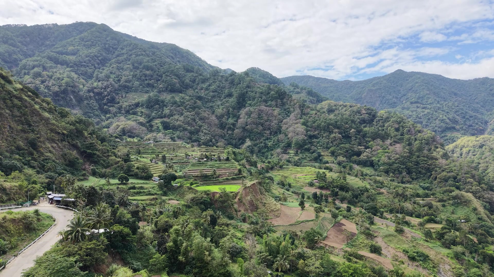 Green mountains and communities in the Philippines